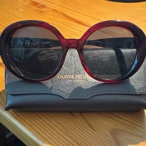 Oliver Peoples Burgundy Sunglasses